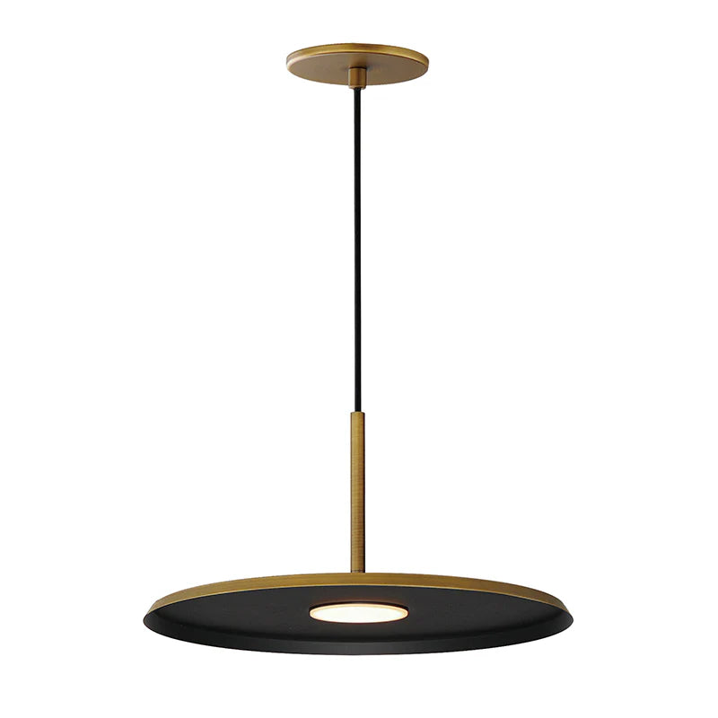 ET2 Contemporary Lighting E34001-AB 14" Berliner 1-Light LED Pendant Ceiling Light - Color Temperature: 3000K - Finish: Antique Brass