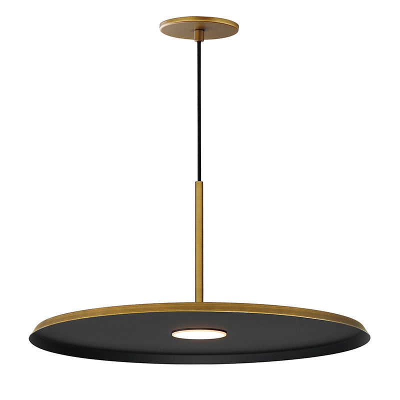 ET2 Contemporary Lighting E34002-AB 20" Berliner 1-Light LED Pendant Ceiling Light - Color Temperature: 3000K/3500K/4000K - Finish: Antique Brass