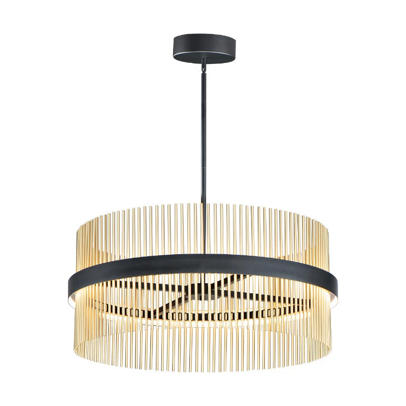 ET2 Contemporary Lighting E34257-BKSBR 36" Chimes LED Single Pendant Ceiling Light - Selectable 5CCT - Finish: Black And Satin Brass