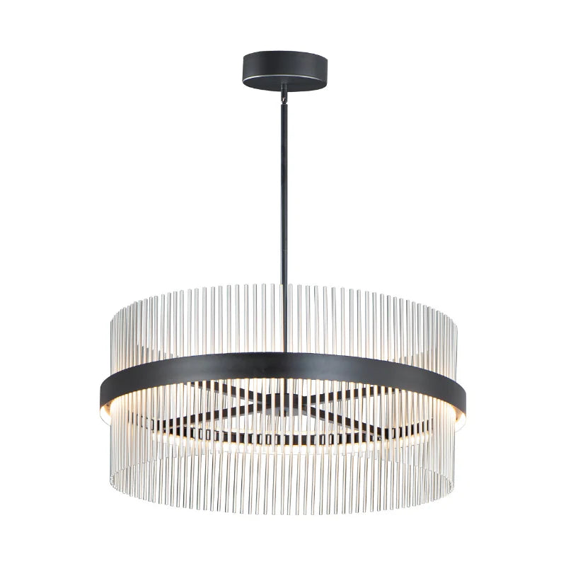 ET2 Contemporary Lighting E34257-BKSN 36" Chimes LED Single Pendant Ceiling Light - Selectable 5CCT - Finish: Black And Satin Nickel