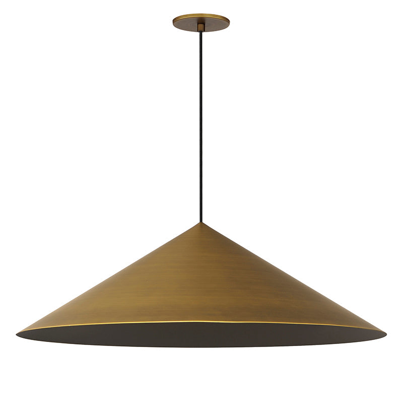 ET2 Contemporary Lighting E34503-AB 30" Pitch 1-Light LED Pendant Ceiling Light - Color Temperature: 3000K - Finish: Antique Brass