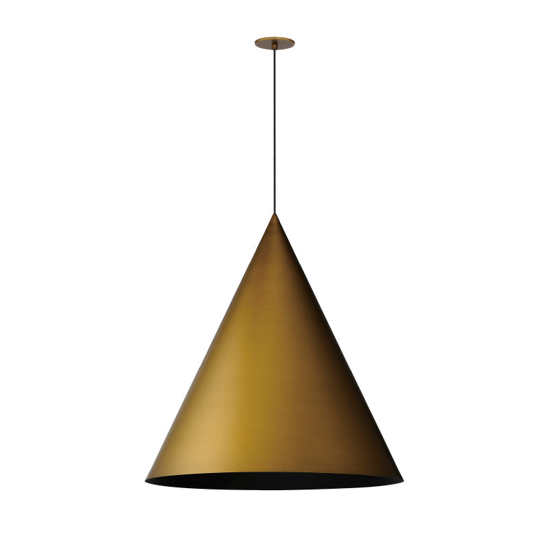 ET2 Contemporary Lighting E34506-AB 30" Pitch 1-Light LED Pendant Ceiling Light - Color Temperature: 3000K - Finish: Antique Brass