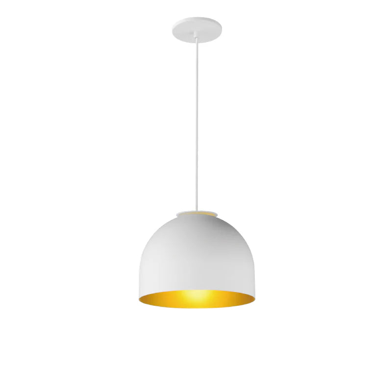 ET2 Contemporary Lighting E34602-54WTGLD 10" Foster LED Mini Pendant Ceiling Light - Finish: White And Gold
