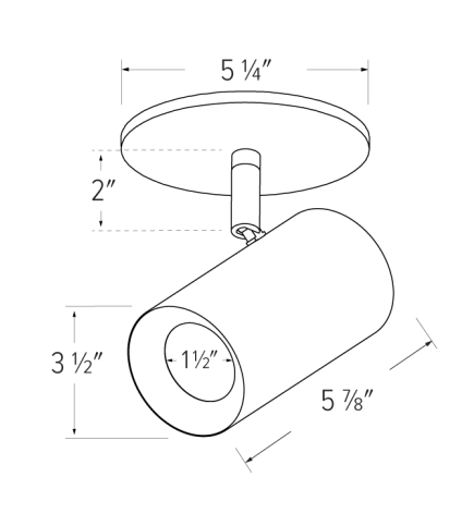 Elco Lighting E36MW-0330 3″ Koto Sylo™ Monopoint, Color Temperature 3000K, Lumens 350 lm, Beam Angle 38°, All White
