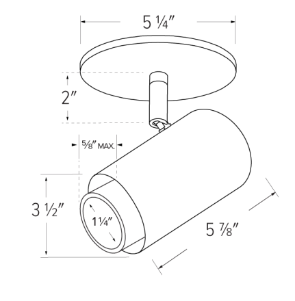 Elco Lighting E36MW-0727-FC 3″ Sylo™ Monopoint with Koto™ Focus Module, Color Temperature 2700K, Lumens 770 lm, Adjustable Beam Angle 18° - 50°, All White