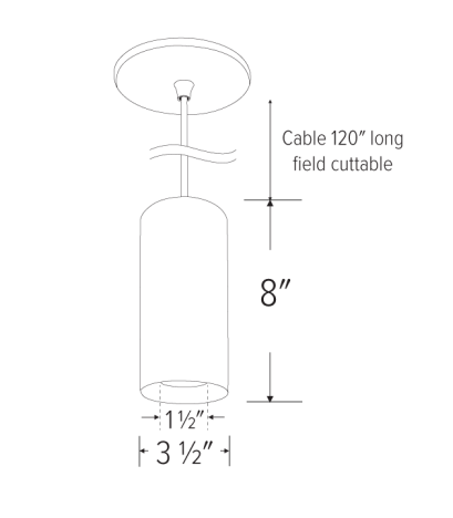 Elco Lighting E36PB-11HC 3" Koto Sylo™ Pendant, Color Temperature Human Centric, Lumens 1050 lm, Dimming Triac/ELV, Beam Angle 38° All Black