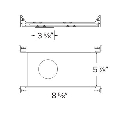Elco Lighting E3LKF1 3" Canless Koto™ Plaster New Construction Frame for LED Module & Remodel IC Power Pack