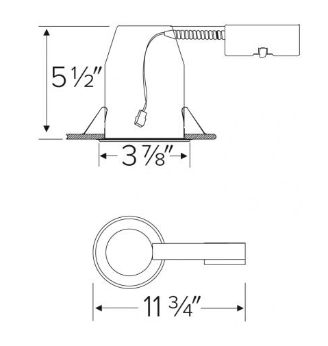 Elco Lighting E3LRC10-2 3" Non-IC Airtight Remodel Housing with Driver, Lumens 1000 lm, Voltage 120V, Dimming Triac/ELV