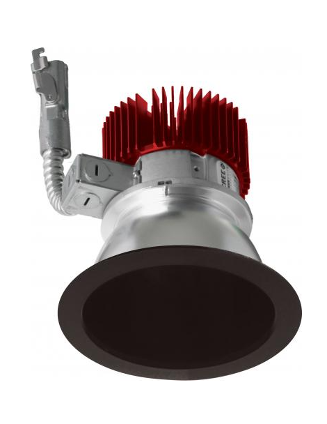 ELCO Lighting E410L0830B2 4" Reflector LED Light Engine Trims 8.8W, 3000K, 850lm, 60 Deg, All Black Finish