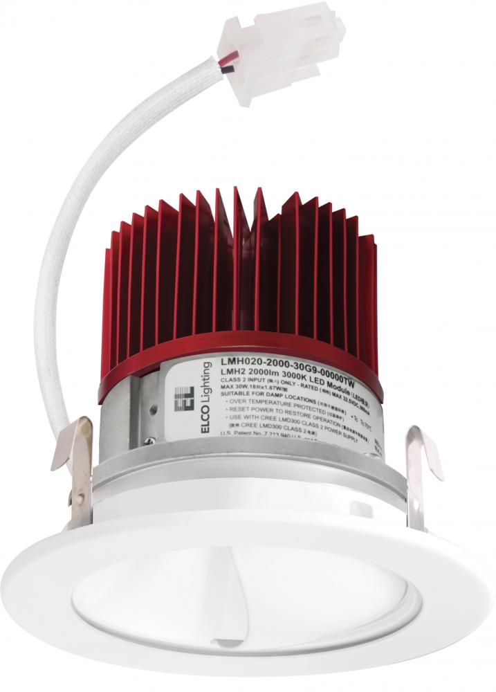 Elco Lighting E411C0835W2 4" LED Light Engine with Wall Wash Reflector Trim - 9.6W - 850 lm - 3500K - 60° - All White