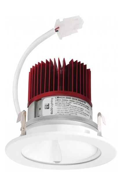 ELCO Lighting E411C0840W 4" LED Light Engine with Wall Wash Reflector Trim 9.6W, 850lm , 4000K, All White Finish