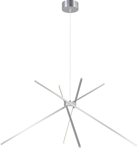 ET2 Contemporary Lighting E41443-SA Alumilux Aster LED 44.5 inch Multi-Light Pendant Ceiling Light, Satin Aluminum Finish