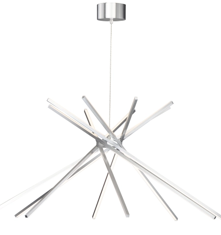 ET2 Contemporary Lighting E41446-SA Alumilux Aster LED 44.5 inch Multi-Light Pendant Ceiling Light, Color Temperature 3000K, Lumens 1830, Satin Aluminum Finish