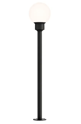 ET2 Contemporary Lighting E41452-61BK-24 Alumilux Landscape LED Globe Light with 24" Pole, Color Temperature 3000K, Voltage 12V, Black Finish