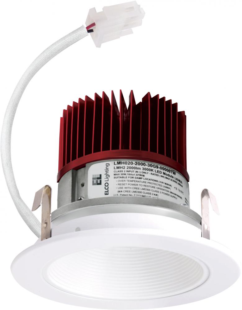 Elco Lighting E414C0830W Ceiling Light Engine with Baffle Trim - 850 Lumens - CCT: 3000K - Beam Angle: 60º - Finish: All White