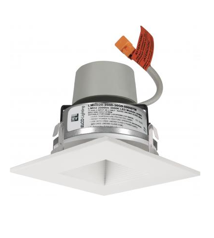 ELCO Lighting E415R0835W 4" LED Module & Driver with Square on Square Baffle Trim 11.4W, 850lm , 3500K, All White Finish