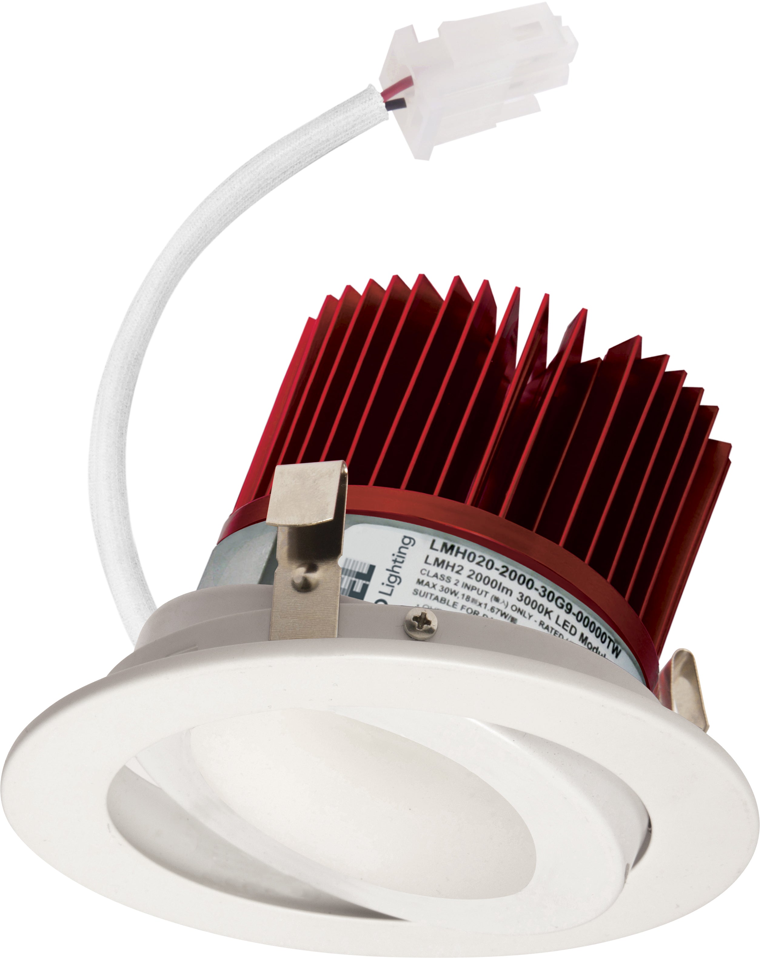Elco Lighting E418C08SDW-F 4" LED Light Engine with Adjustable Trim, 850 lm, Senset CCT, Beam Angle 60°, All White Finish
