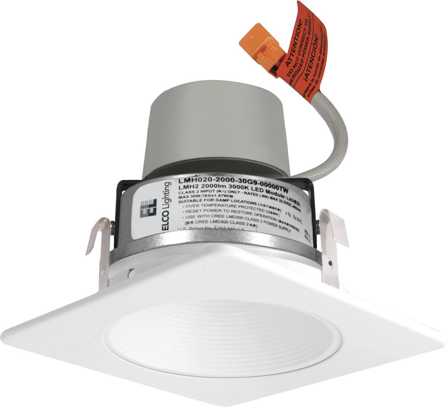 Elco Lighting E424R08SDW 4" LED Light Engine w/ Adjustable Trim – 11.4W, 850 Lumens, 60° Beam, Sunset (2700K), Triac/ELV Dimmable, 120V, CRI 93+, Wet Rated, All-White Finish