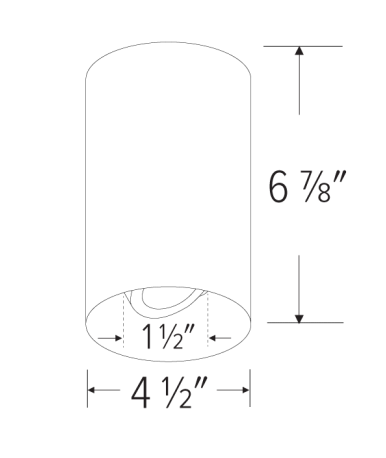 Elco Lighting E429FB-0327 4" Koto Sylo™ Adjustable Surface Mount, Color Temperature 2700K, Lumens 350 lm, Dimming Triac/ELV, Beam Angle 38° All Black