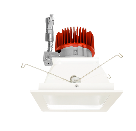 Elco Lighting E440L4035W2 4 Inch Square Reflector LED Light Engine Trims White Trims Watt 36.8W Lumens 4000lm, CCT 3500K