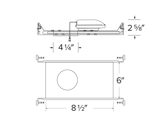 Elco Lighting E4KCL08ICDX-EM1 4" Canless Koto™ IC New Construction Frame, Lumens 950 lm, Wattage 11.9W, 0-10V/Triac/ELV