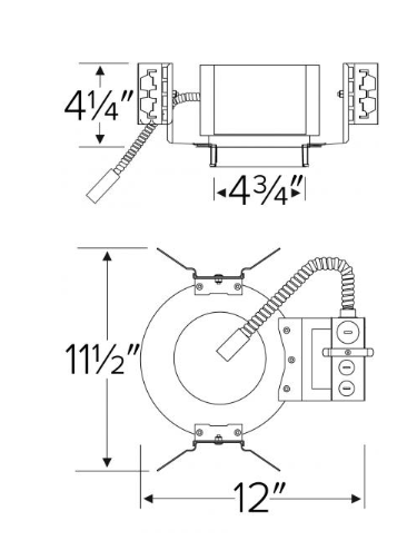Elco Lighting E4LHU16SD 4" New Construction Architectural Frame with Driver, Lumens 1600 lm, Voltage 120/277V, Dimming Sunset