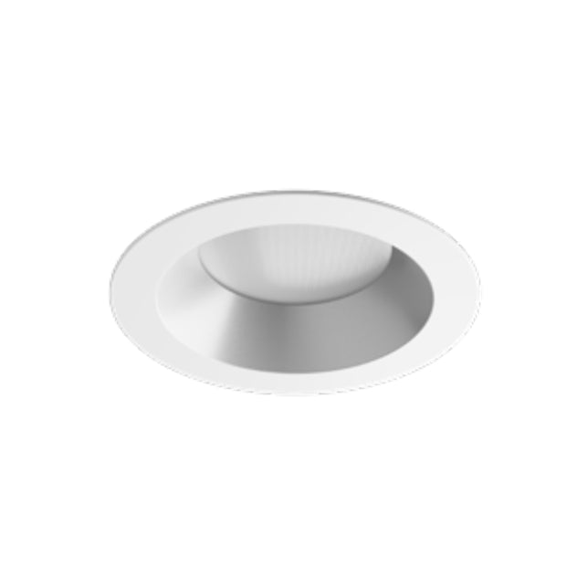 Visual Comfort Architectural E4PRFRD-9359-HSW Element Pro 4" Round Regress Downlight Trim – 3500K – 90 CRI – 95° Beam – Haze Silver Bevel – White Flange – Flanged Ceiling Appearance