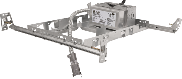 Elco Lighting E4SQLFU20D2 4" Square Plaster Frame with Driver - 2000 lm - 120/277V - Triac/ELV/0-10V