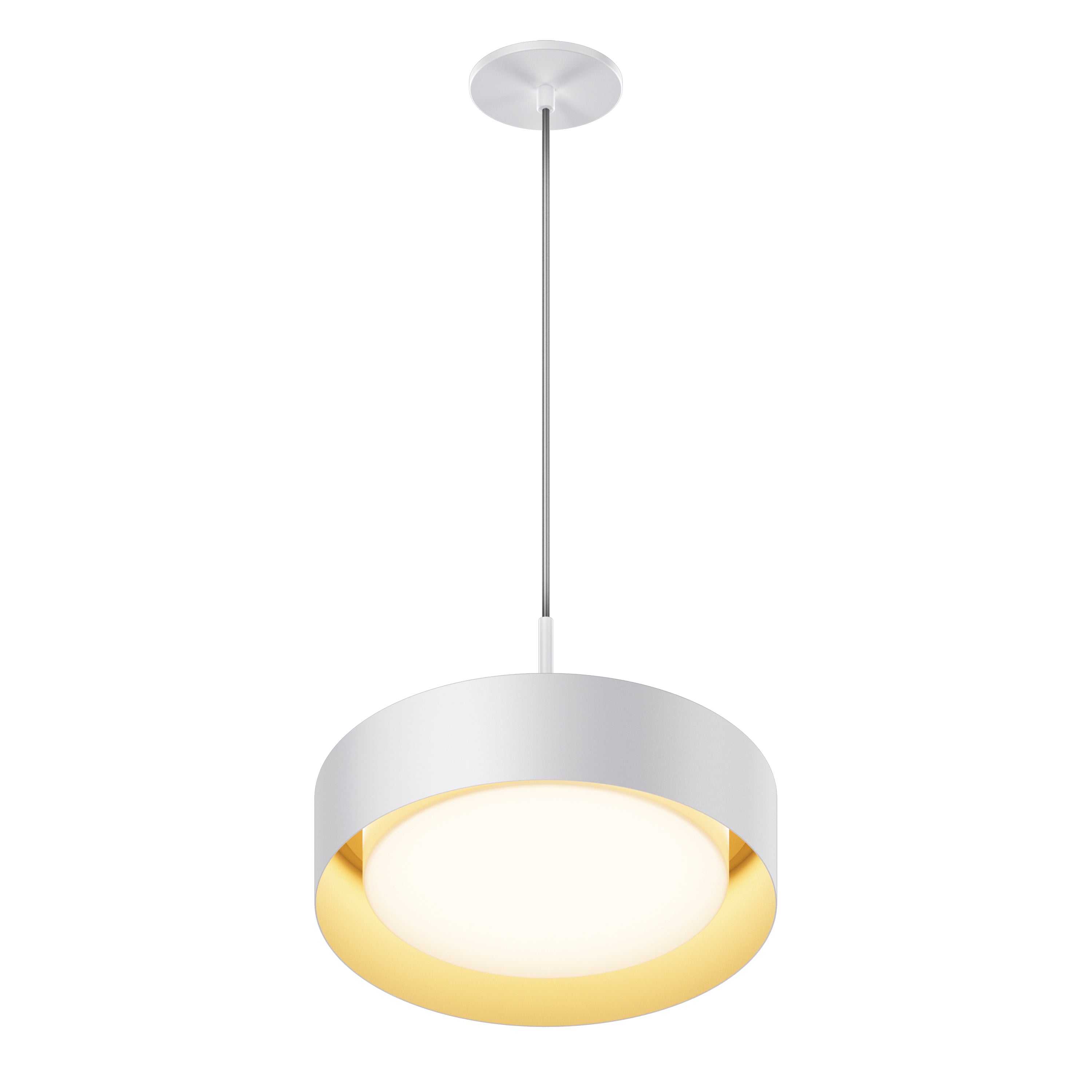 ET2 Contemporary Lighting E51011-WTGLD Echo 13" LED Pendant Ceiling Light - Color Temperature: 5CCT Selectable - Finish: White/Gold