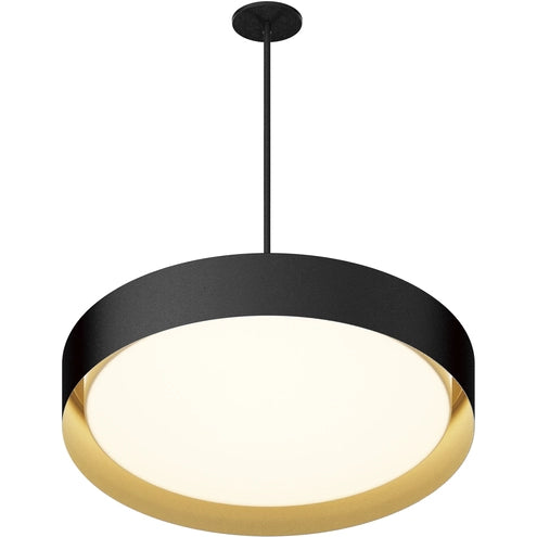 ET2 Contemporary Lighting E51015-BKGLD Echo LED 24 inch Black and Gold Single Pendant Ceiling Light in Black/Gold