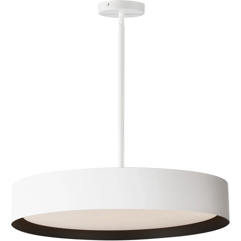 ET2 Contemporary Lighting E51015-WTBK Echo LED 24 inch White and Black Single Pendant Ceiling Light in White/Black