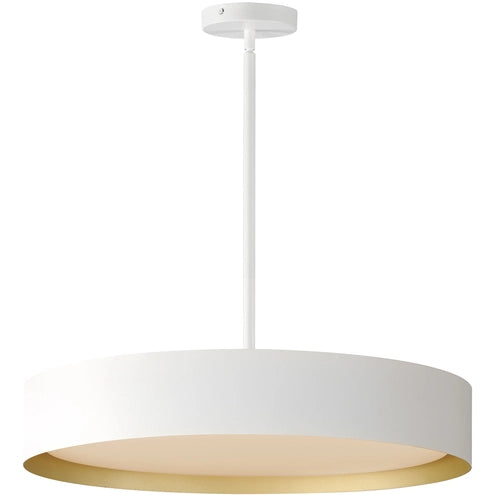 ET2 Contemporary Lighting E51015-WTGLD Echo LED 24 inch White and Gold Single Pendant Ceiling Light in White/Gold