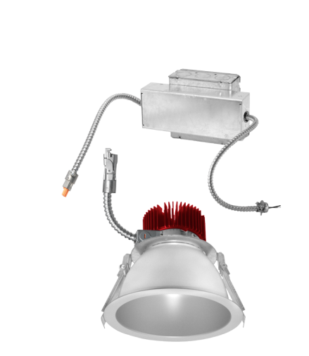 Elco Lighting E610TF3030DW 6" Retrofit Kit Reflector LED Light Engine Trim with Driver, 3000 lm, 3000K, Dimmable Triac/ELV/0-10V/120/277V, CCT, Beam Angle 60°, All White