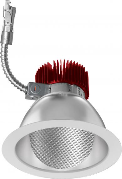 Elco Lighting E611L3030HW2 6" LED Light Engine with Wall Wash Trim, 3000 lm, 3000K CCT, Beam Angle 60°, Haze with White Trim Finish