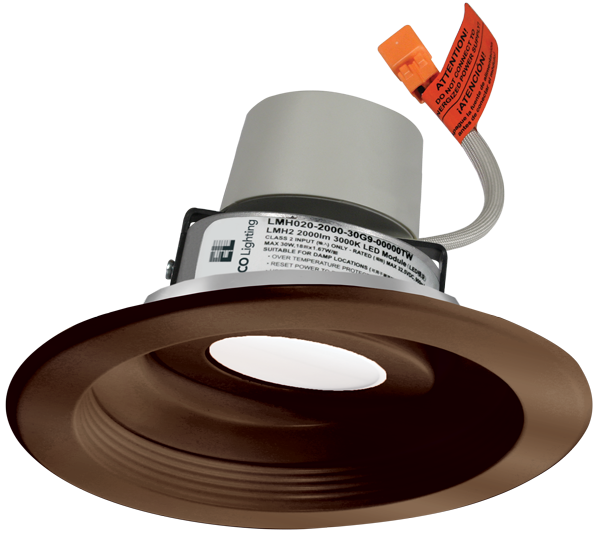 Elco Lighting E616R12SDBZ-N 6" LED 15.7W Round Adjustable Baffle Trim W/ LED Module & Driver, CCT Sunset, Lumens 1250 lm, Beam Angle 24°, All Bronze
