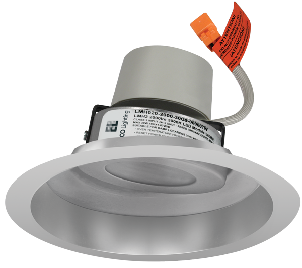 Elco Lighting E617R12SDH-F 6" Round Adjustable Reflector Trim with LED Module & Driver – 11.4W-15.7W – 1250 lm – Sunset – 38° Beam – Dimmable – Wet Location – Haze Finish