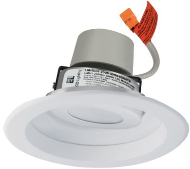 Elco Lighting E617R0827W-F 6" Round Adjustable Reflector Trim with LED Module & Driver, 850 lm, 2700K CCT, Beam Angle 38 Degree, All White