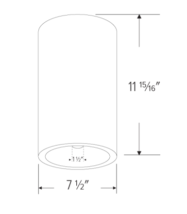 Elco Lighting E648FB-1540 6″ Koto Sylo™ Fixed Surface Mount, Color Temperature 4000K, Lumens 1500 lm, Beam Angle 38°, All Black