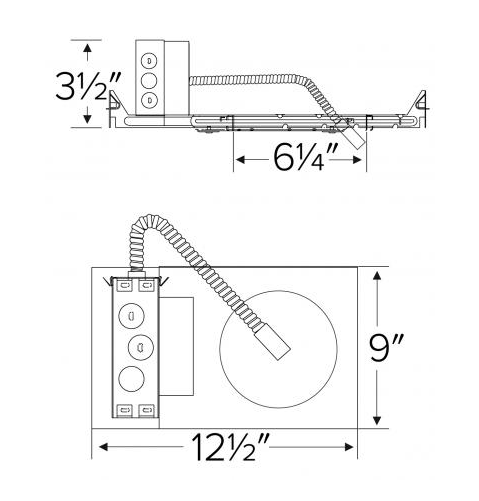 Elco Lighting E6LFU20S 6" New Construction Plaster Frame with Driver, Wattage 29.4 Max, Lumens 2000 lm, Voltage 120/277V, Dimming Sunset, Gen 2