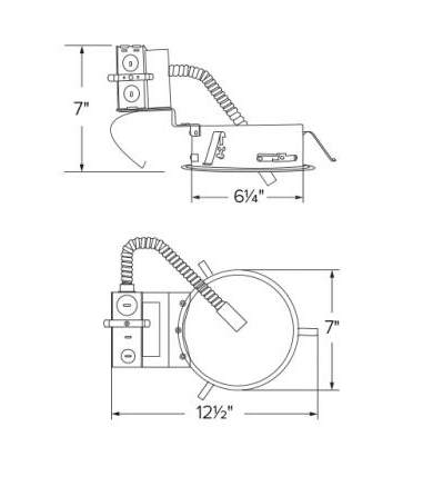 Elco Lighting E6LRU30SD 6" Remodel Frame with Driver, Lumens 300 lm, Voltage 120/277V, Dimming Sunset
