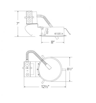 Elco Lighting E8LRU08SD 8" Remodel Frame with Driver, Lumens 850 lm, Voltage 120/277V, Dimming Sunset