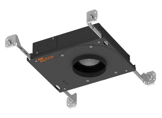 CSL Lighting ED3SNIC-359050-15S ECO 3inch Shallow New Construction IC Housing, Lamp Color 3500K, Wattage 15W, Beam Angle 50°, Black Finish