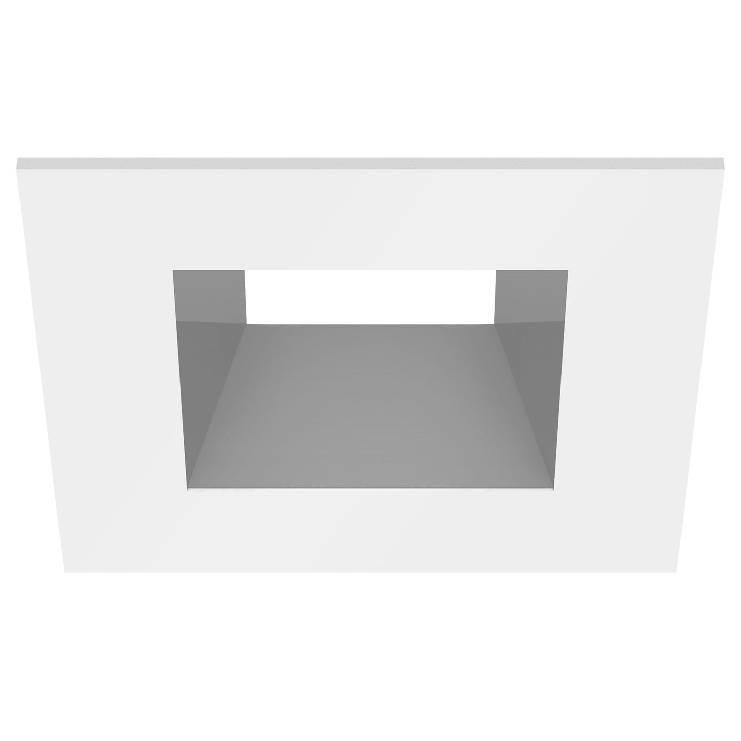 CSL Lighting ED5-SFSTSW ECO 5In Square Fixed Downlight Trim, White / Silver Finish