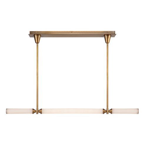 Alora Lighting LP348148VBFR-UNV Edwin 48-in Linear Pendant Ceiling light - CCT 3000K - Finish: Vintage Brass
