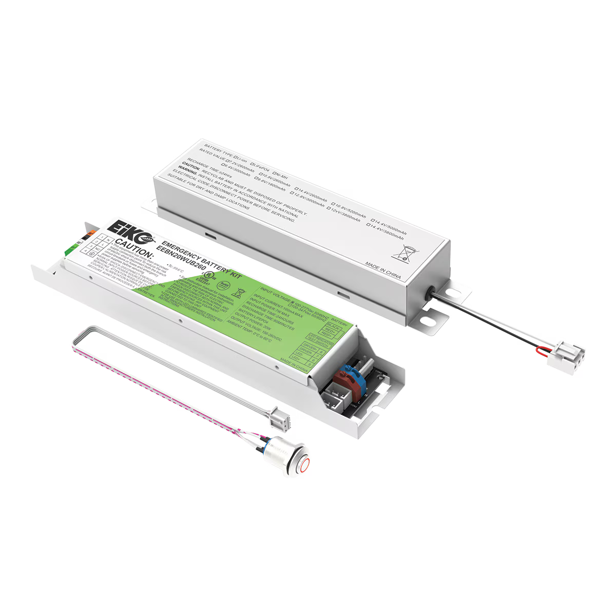 Eiko EEBN20WUB260 Emergency Battery Kit Internal 20W 100-277VAC, 50/60Hz, 156-260VDC