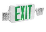 Orbit EECLMS-W-R Micro Two Square Head Led Exit & Emergency Combo White Housing Red Letters