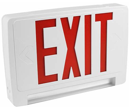 ORBIT EECLP-LED-W-R Led Tube Emergency & Exit Combo White Housing Red Letters