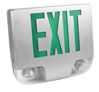 ORBIT EESLA-LED-A-W-1-G Led Die-Cast Al Emergency & Exit Combo Al Housing White FP 1F Green Letters