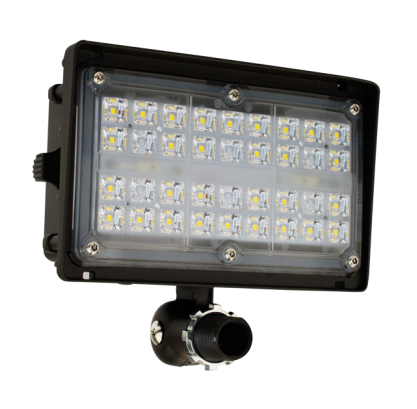 Elco Lighting EFL2740S Knuckle Mount LED Floodlights, Wattage 27W, Color Temperature 4000K, Lumens 3400 lm, Voltage 120/277V, Dark Bronze Finish