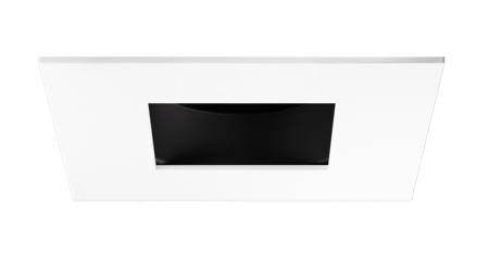 Elco Lighting EKCL3327B Pex™ 3" Square Adjustable Pinhole, Black with White Trim